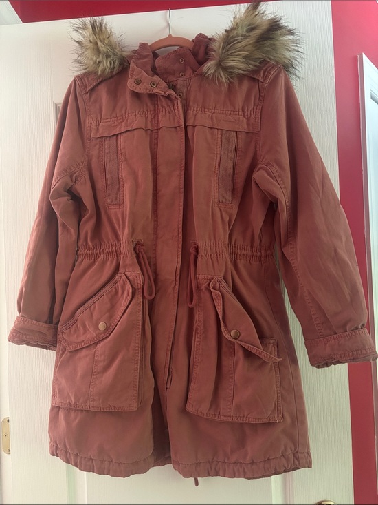 American Eagle Outfitters Jackets & Blazers - American Eagle Outfitters Rust Utility Parka with Faux Fur Trim